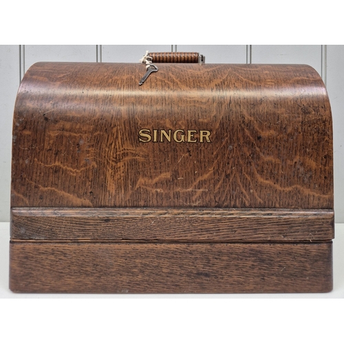 156 - 1929 model 99K Singer sewing machine, case & table.  Serial no. Y6939581.