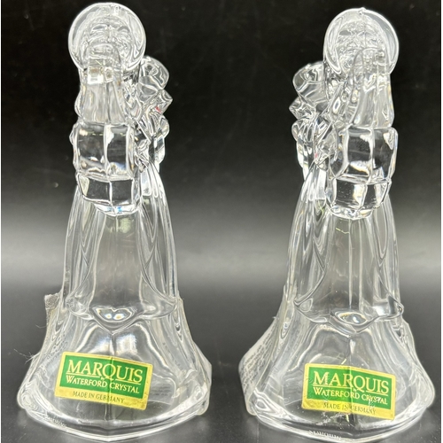 168 - Pair of Waterford Crystal Angel candleholders. 11cm tall.