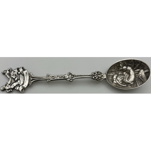 170 - Collection of 5 European silver & tourist spoons. Three of Dutch origin, one French & one likely Egy... 