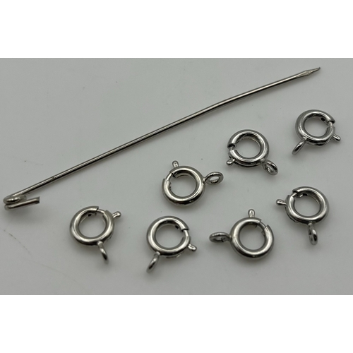 171 - Jewellery box full of silver & costume jewellery. To include 8 items of hallmarked silver ring/earri... 