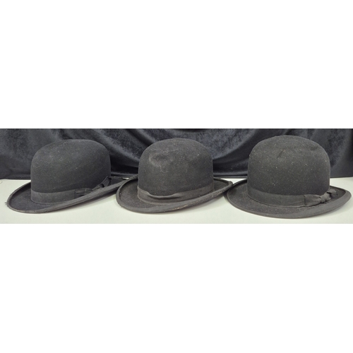 174 - Trio of vintage bowler hats, by H W Young & Co, G & A Symonds (x2). Condition A/F.