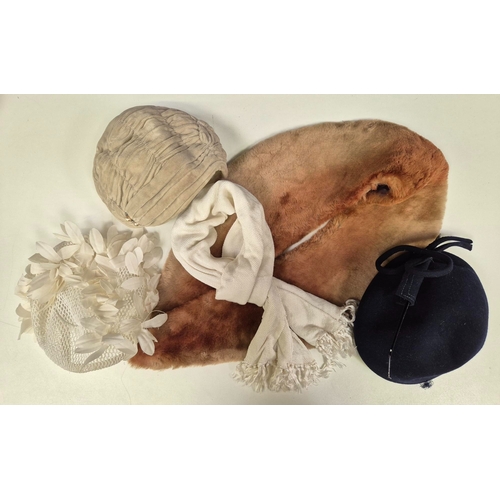 177 - Selection of vintage ladies clothing accessories. To include belts, shawls, fascinators, etc.