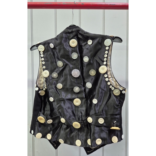 178 - Collection of 5 vintage Pearly Kings & Queens dressing up clothes. To include 3 waistcoats, hat & sk... 