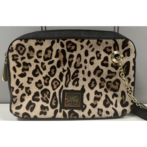 245 - Collection of 3 designer handbags. To include Biba (black faux alligator); Biba (Leopard print & Kin... 