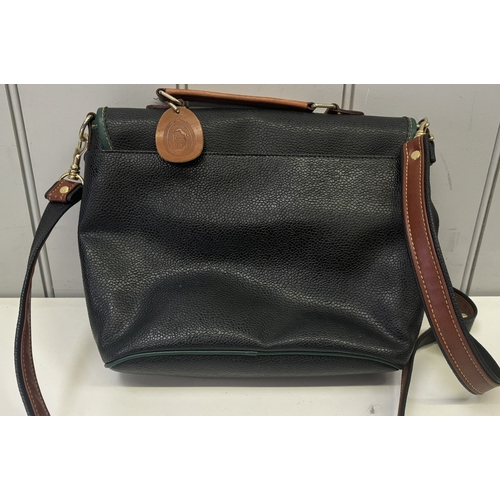 246 - Collection of 3 handbags. To include Radley brown & pink leather bag. Largest 16cm x 31cm.
