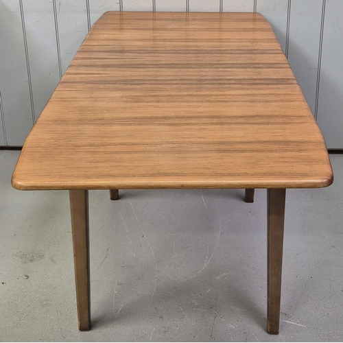 261 - Mid-Century teak extending dining table & 4 butterfly-backed dining chairs. Dimensions(cm) Table H75... 