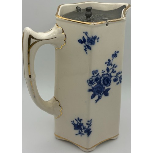 2401 - Sevres (French) 19th century lidded jug. Base marked '332'. Height 18.5cm.
