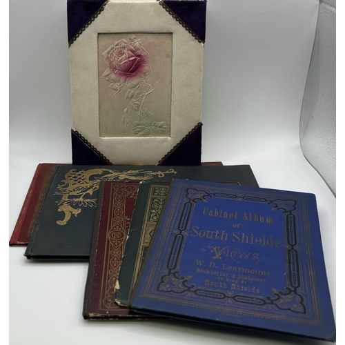 2409 - Collection of Victorian & later cabinet photo albums & greetings cards. To include Cabinet Album of ... 