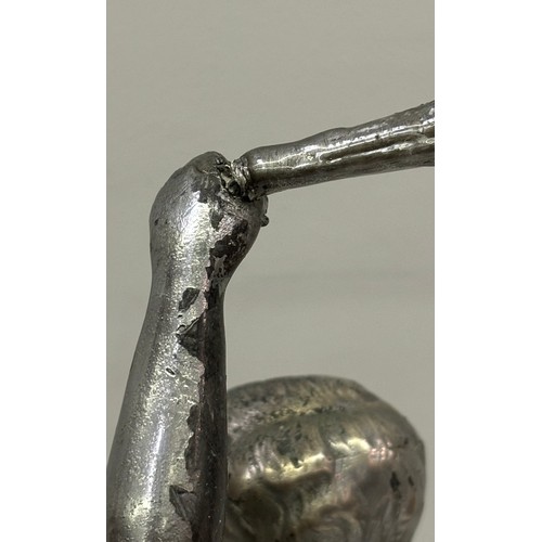 2671 - Pair of Art Nouveau style, cast metal figurines. Height 48cm.
