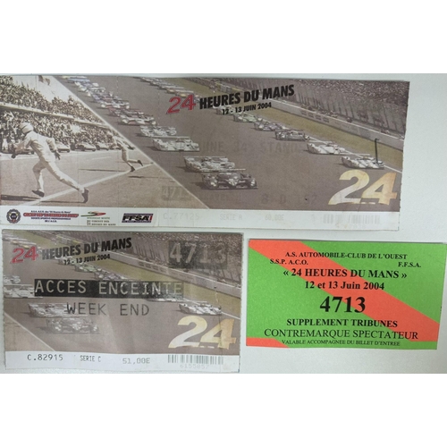 2696 - Motor racing memorabilia - original 2004 Le Mans touring car tyre, with supporting paperwork & ticke... 