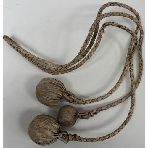 2717 - Vintage South American Bolas hunting weapon, with three cords.