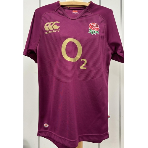 2722 - Collection of three England rugby shirts. Sizes S, M & XXL.