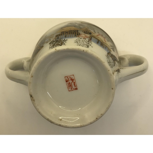 2754 - Japanese Kutani teapot, together with a vintage 14-piece lithophane Geisha tea set.