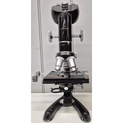 Oak-cased binocular microscope, with accessories, by Beck of London ...