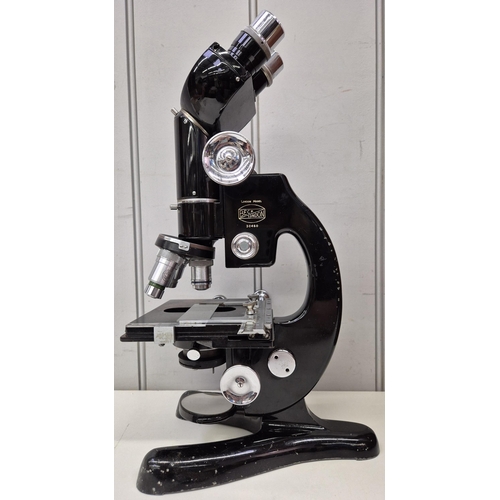 Oak-cased binocular microscope, with accessories, by Beck of London ...