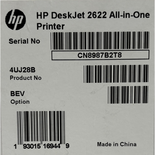 277 - Boxed/unopened HP Deskjet 2622 printer/copier/scanner.