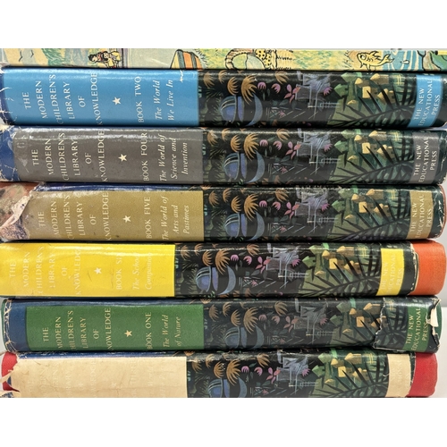 291 - 1975 Rupert annual, together with The Modern Children's Library of Knowledge books 1-6.