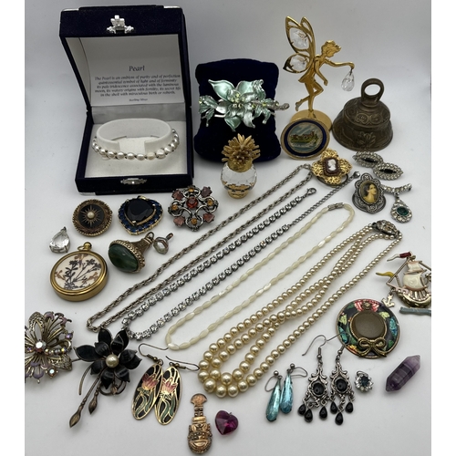 292 - Large selection of costume jewellery. To include CZ necklace, simulated pearl necklaces, Earrings, s... 