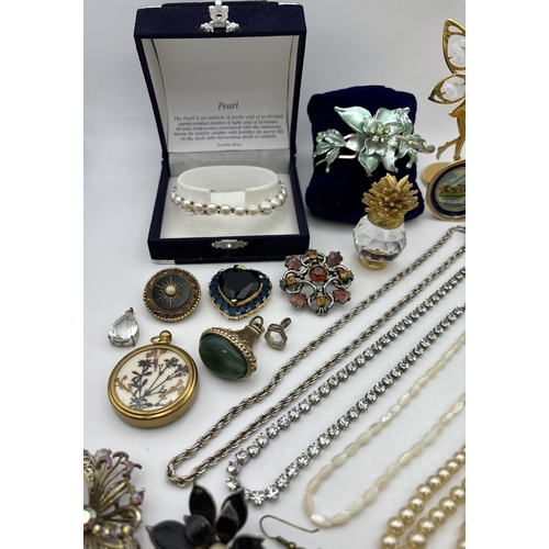 292 - Large selection of costume jewellery. To include CZ necklace, simulated pearl necklaces, Earrings, s... 