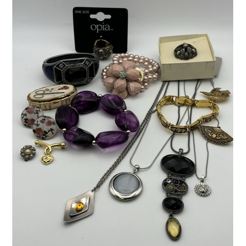 293 - Large selection of costume jewellery. To include necklaces, bracelets, love spoon, brooch, etc.