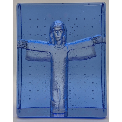 Kosta Boden 'Godsend' solid glass sculpture. Dimensions(cm) H19, W15, D5.5.