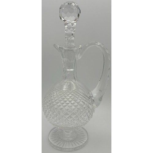 Waterford Crystal pedestal claret jug. Height approx. 32cm.