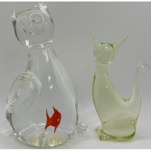 79 - Collection of 10 mid-century & later glass art figures. Tallest 20cm.