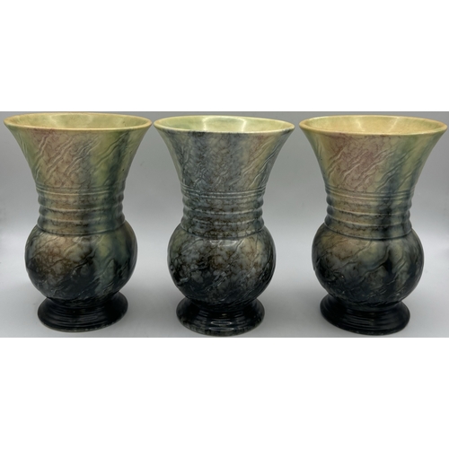 104 - Collection of 6 similarly-styled vases, by Sylvac. Stamped 676(x3), 678, 1846 & 2352. Tallest 27cm.