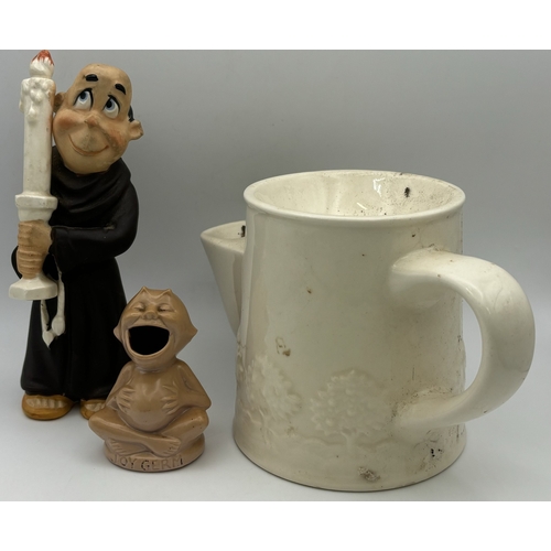 139 - Mixed lot of religious interest & novelty collectibles. Tallest 28cm.
