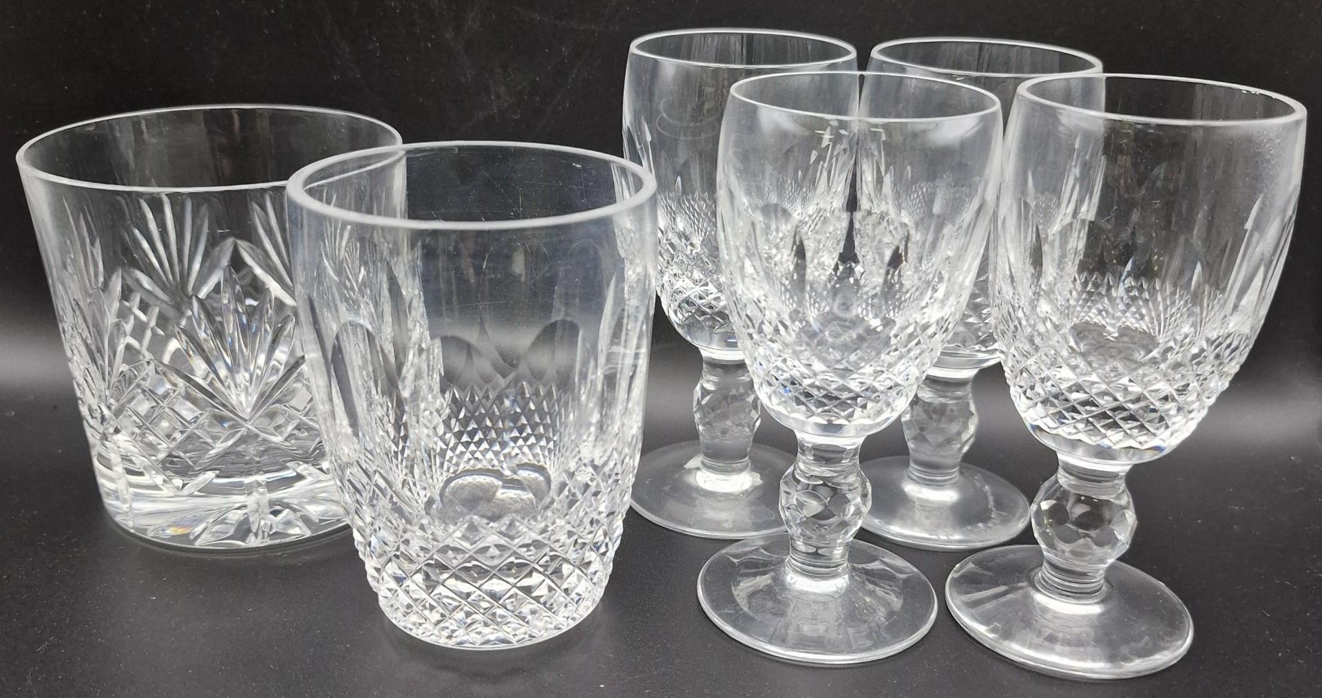 A set of four Waterford Crystal 'Colleen' pattern sherry glasses ...