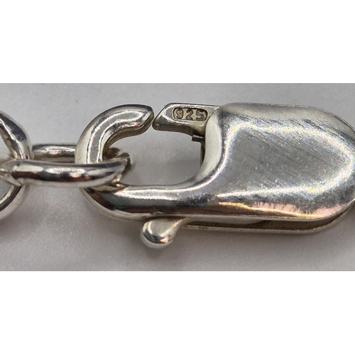 1708 - Tiffany & Co boxed silver necklace, together with another by David Christopher. Combined weight appr... 