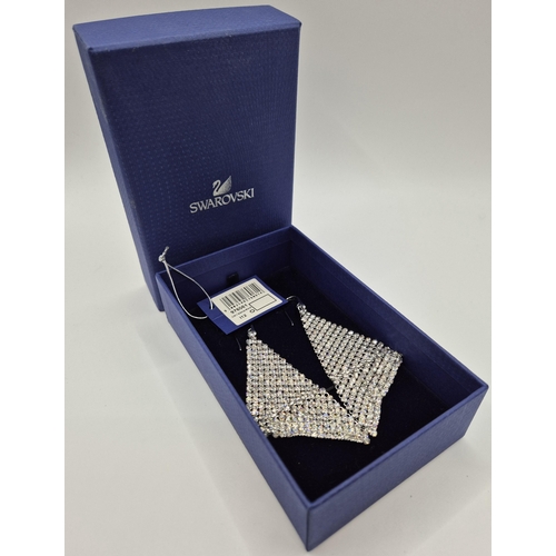 1709 - Swarovski, boxed matching waterfall necklace & earrings.