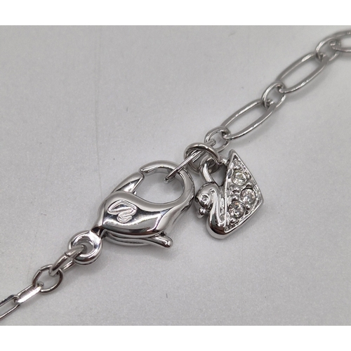 1709 - Swarovski, boxed matching waterfall necklace & earrings.