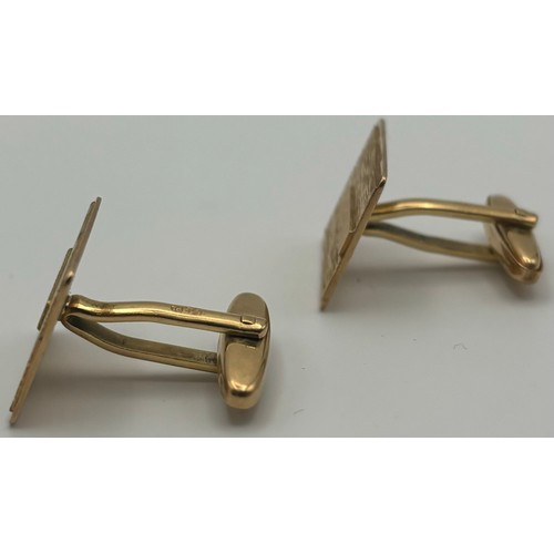 1710 - Pair of 18ct yellow gold cufflinks. Maker 'SFM'. Weight approx. 15.2g.