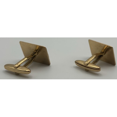 1710 - Pair of 18ct yellow gold cufflinks. Maker 'SFM'. Weight approx. 15.2g.