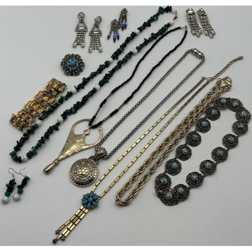 1716 - Selection of costume jewellery. To include necklaces, brooches, earrings, cufflinks, etc.