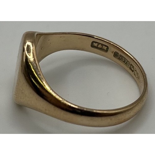 1729 - 9ct Rose Gold signet ring, size U, by Manton & Mole, Birmingham 1920. Weight approx. 6.8g.