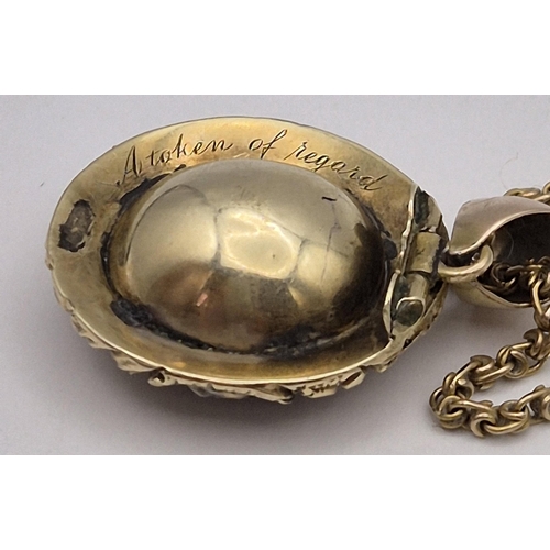 1734 - Vintage chain & pendant set. Chain & pendant surround 9ct gold (acid tested as) & bail 14/15ct (acid... 