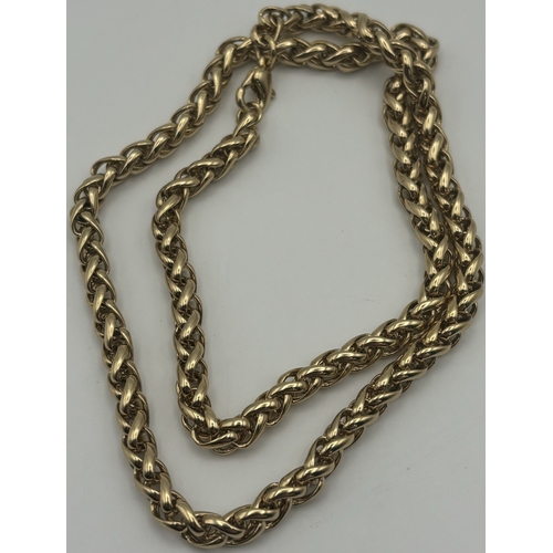 1750 - 14/15ct gold (acid tests as) foxtail chain. Length approx. 18
