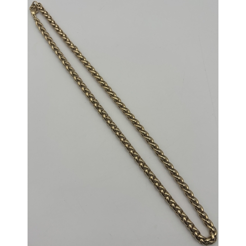 1750 - 14/15ct gold (acid tests as) foxtail chain. Length approx. 18