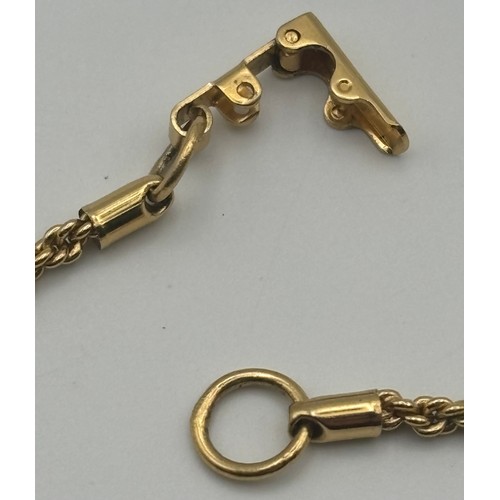 1751 - 14/15ct gold (acid tests as) twisted rope chain, with European clasp. Length approx. 16
