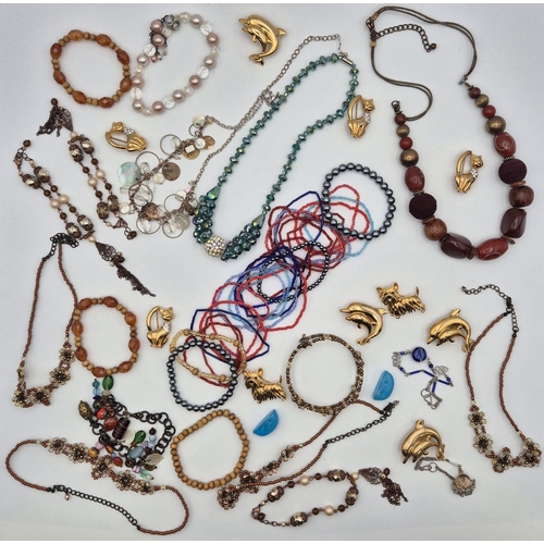 1753 - Large collection of costume jewellery. To include multiple retail carded earrings, bracelets, neckla... 