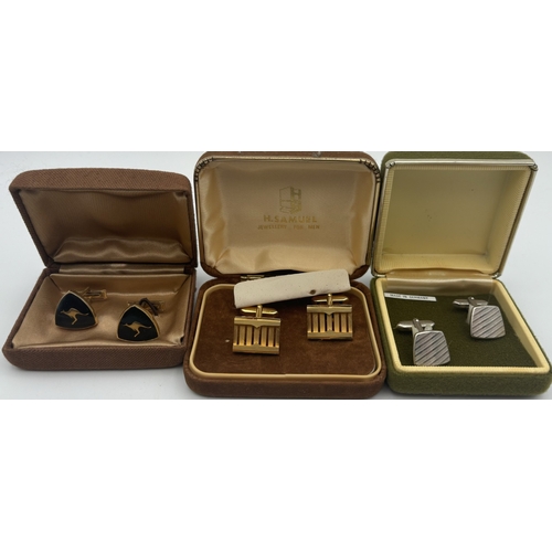 1754 - Ten pairs of boxed, vintage cufflinks.
