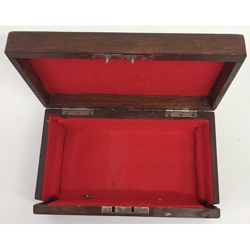 1757 - Edwardian jewellery box with hallmarked silver corner mounts. Birmingham 1904, by Levi & Salaman. Di... 