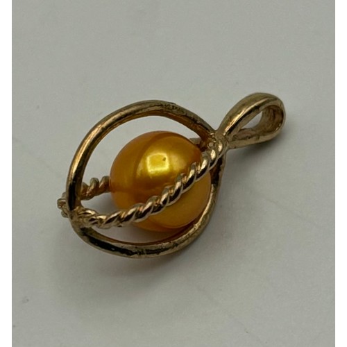1764 - Hallmarked 9ct gold cameo pendant, on 9ct yellow gold 20