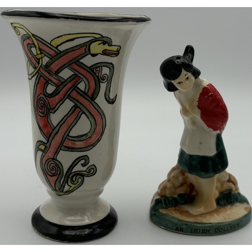 1236 - Collection of four pieces of Ireland-related home decor. To include farmed map. Bru Boru ruler, hand... 