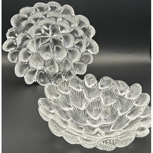 1240 - Pair of Royal Copenhagen crystal bowls, crystal wine ewer & Thomas Ebb crystal spirit decanter, with... 