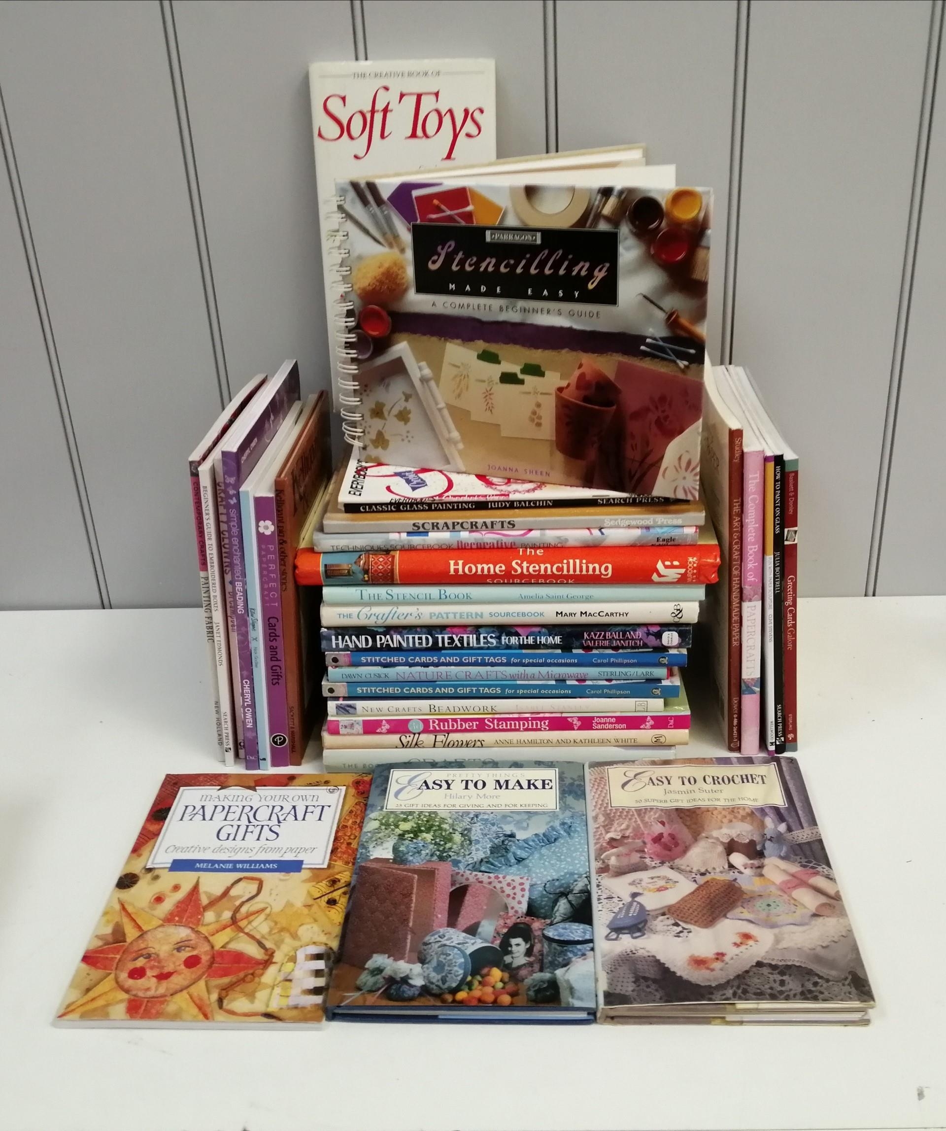 A collection of thirty-two hobby books. Subjects include needlework ...
