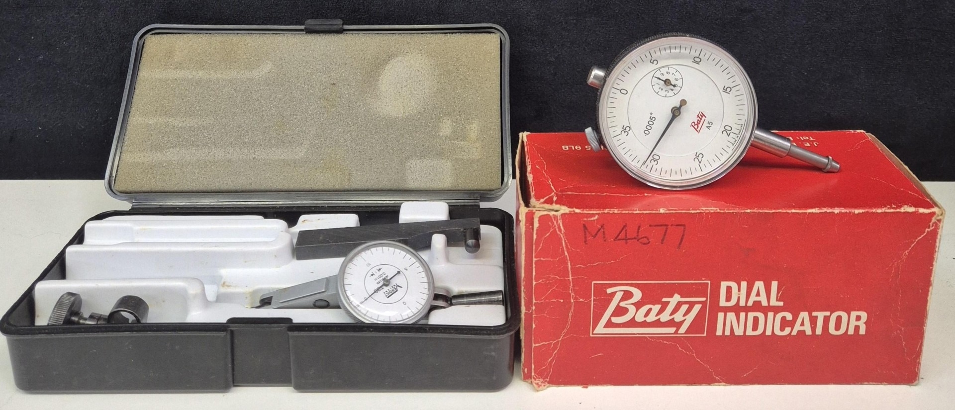 Collection of vintage engineer's tools. To include 2 boxed dial test ...