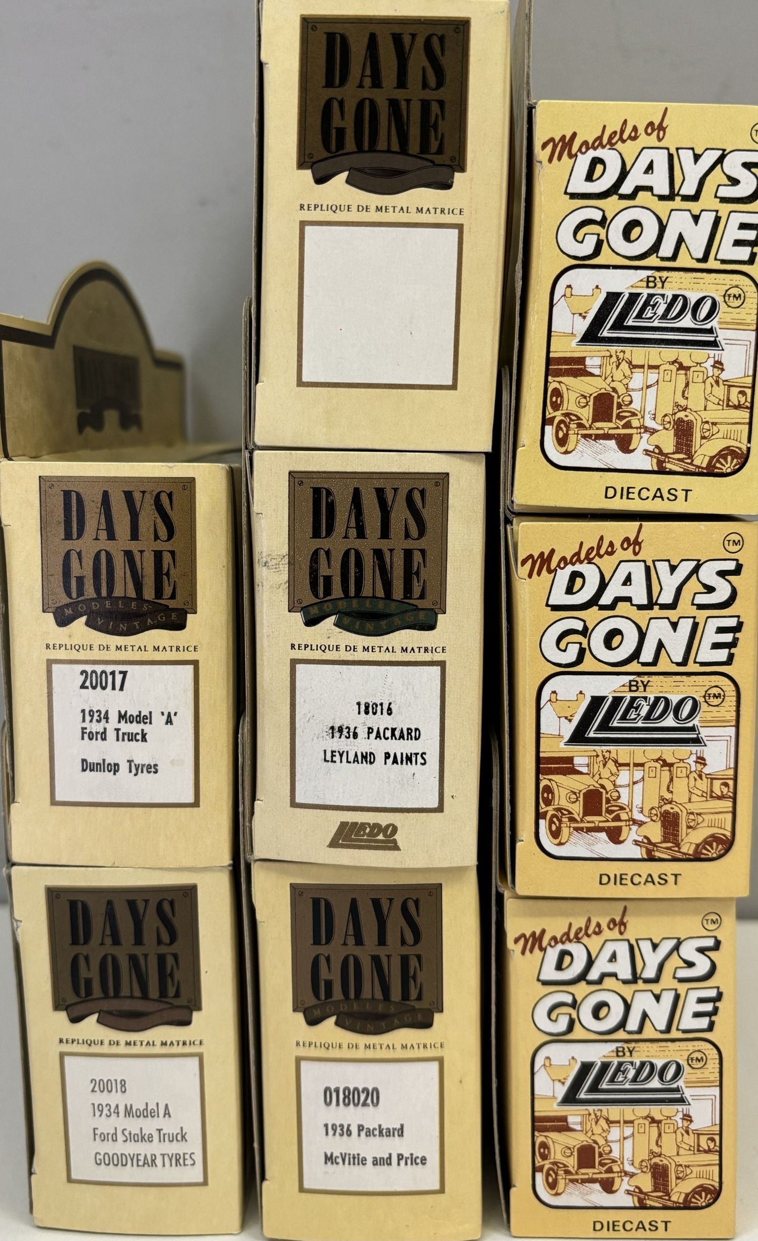 Collection of 8 Lledo Days Gone boxed 1936 Packard vans & Model A Ford ...